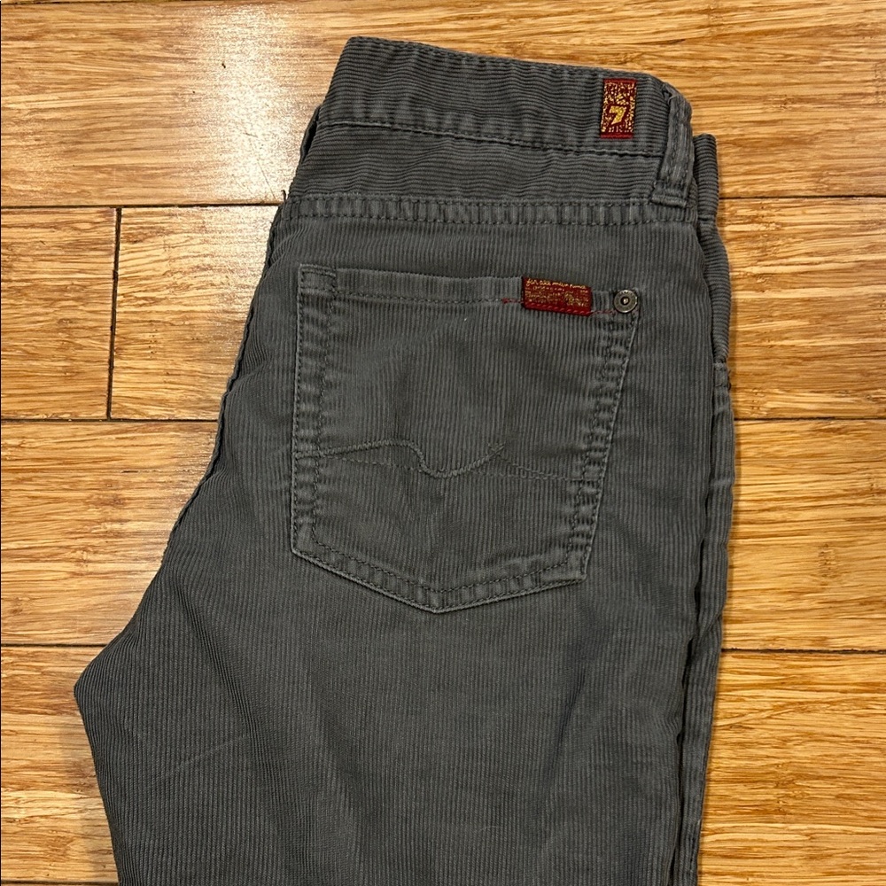 7 For All Mankind Standard Normcore Charcoal Strait Leg Corduroy Pants Girl’s 12